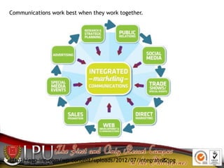 22http://agp-inc.com/wp-content/uploads/2012/07/integrated.jpg
Communications work best when they work together.
 