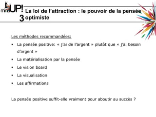 L’optimisme: potentiel décuplé ou déni de la réalité ?1« Si nous pensons que les gens sains perçoivent la réalité  avec la plus grande lucidité, nous nous trompons. Les gens sains qui espèrent être heureux  cultivent une série d'illusions positives. Très contents d'eux-mêmes, ils sont convaincus de tenir en main toutes les ficelles de leurs destinées et sont persuadés que les autres ont d'eux une haute opinion alors que souvent leurs amis ne les estiment pas tant que ça! En cas de malheur, ils échappent aux catastrophes en les déformant. Ils n'admettent que le positif, rejetant le négatif. Leur optimisme généralisé, qui ne se justifie guère quand les perspectives paraissent si sombres, surprend parfois. »Source: ORNSTEIN, Robert et SOBEL, David. Tiré de Les vertus du plaisir