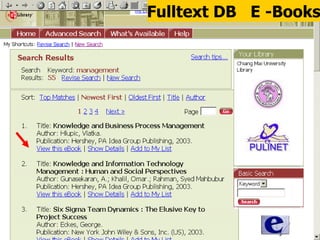 Fulltext DB  E -Books 