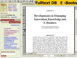Fulltext DB  E -Books 