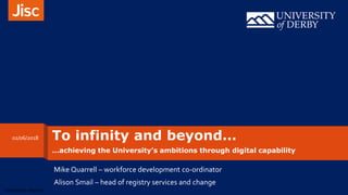 Sensitivity: Internal
To infinity and beyond…
…achieving the University’s ambitions through digital capability
Mike Quarrell – workforce development co-ordinator
Alison Smail – head of registry services and change
02/06/2018
 
