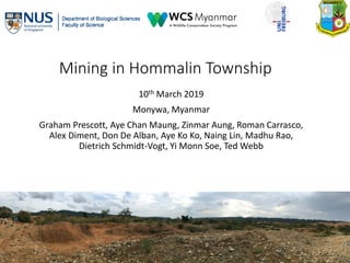 Mining in Hommalin Township
10th March 2019
Monywa, Myanmar
Graham Prescott, Aye Chan Maung, Zinmar Aung, Roman Carrasco,
...