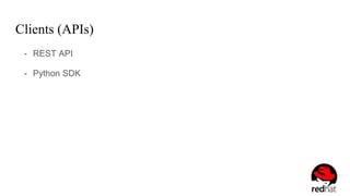 Clients (APIs)
- REST API
- Python SDK
 