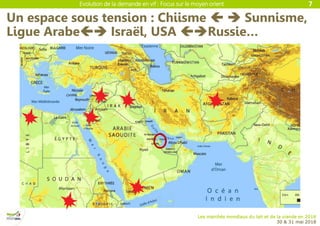 Evolution de la demande en vif : Focus sur le moyen orient
Les marchés mondiaux du lait et de la viande en 2018
30 & 31 mai 2018
Un espace sous tension : Chiisme   Sunnisme,
Ligue Arabe Israël, USA Russie…
7
 