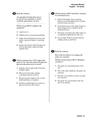 PAGE 13
Remedial Module
English – 7th Grade
 