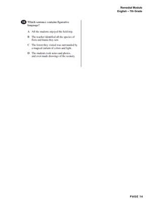 PAGE 14
Remedial Module
English – 7th Grade
 