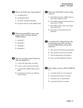 PAGE 17
Remedial Module
English – 7th Grade
 