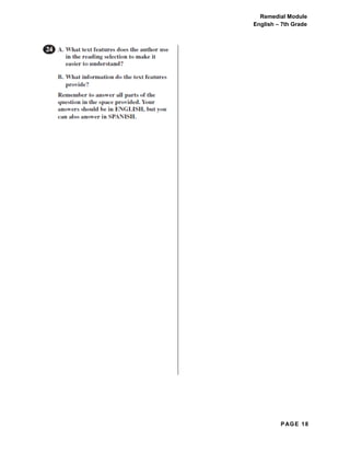 PAGE 18
Remedial Module
English – 7th Grade
 
