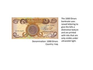 Banknote Inks 7 most difficult to-counterfeit banknotes in the world | PPTX
