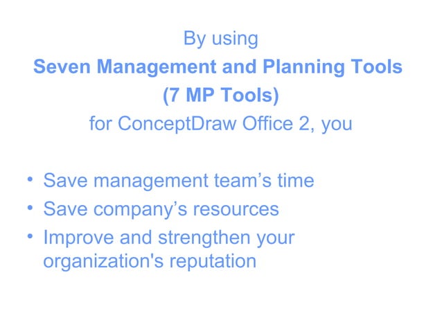 Seven Management and Planning Tools | PPT