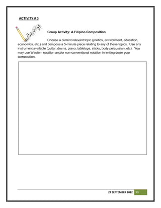 Grade 7 Learning Module in Music (Quarter 1 to 4) | PDF
