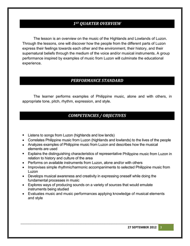 Grade 7 Learning Module In Music Quarter 1 To 4 PDF