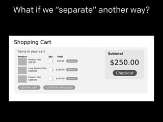 What if we “separate” another way? 
 