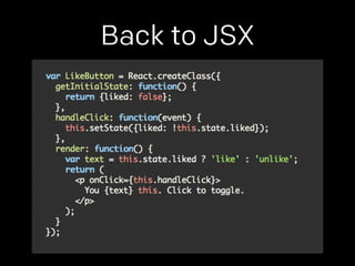 Back to JSX 
 