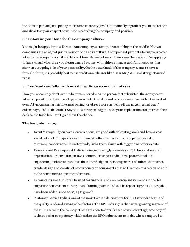 Cover Letter Rules June 2021