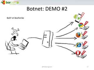 Botnet: DEMO #2
17@thebenygreen
BeEF et Beefstrike
 