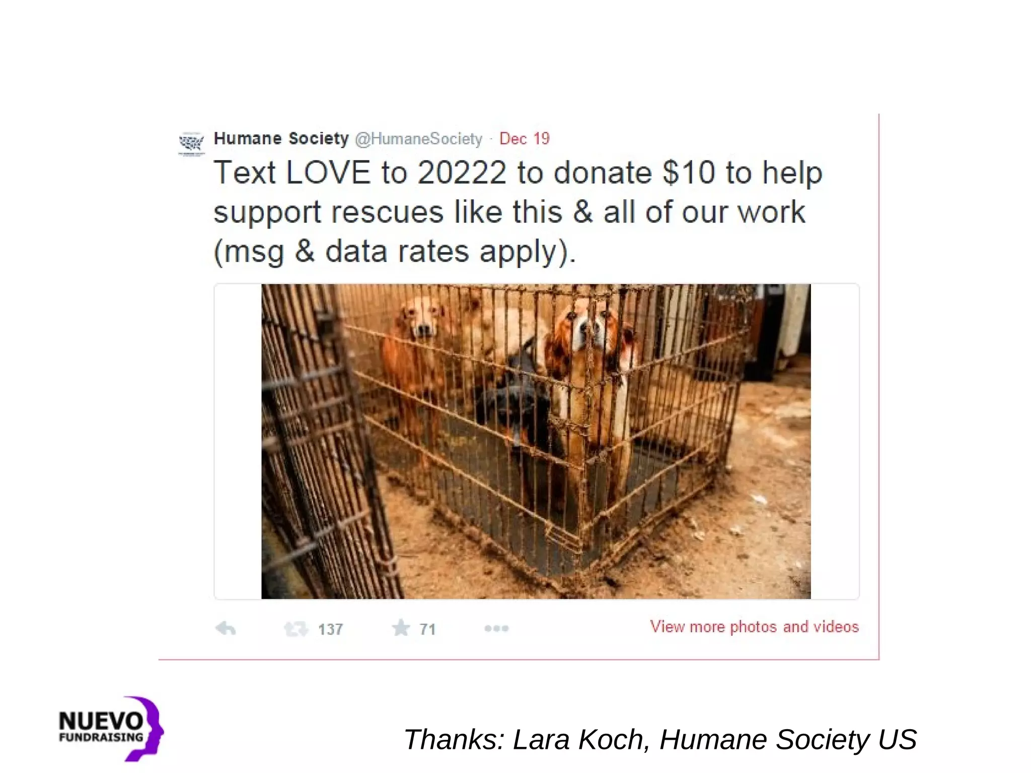 Thanks: Lara Koch, Humane Society US
 