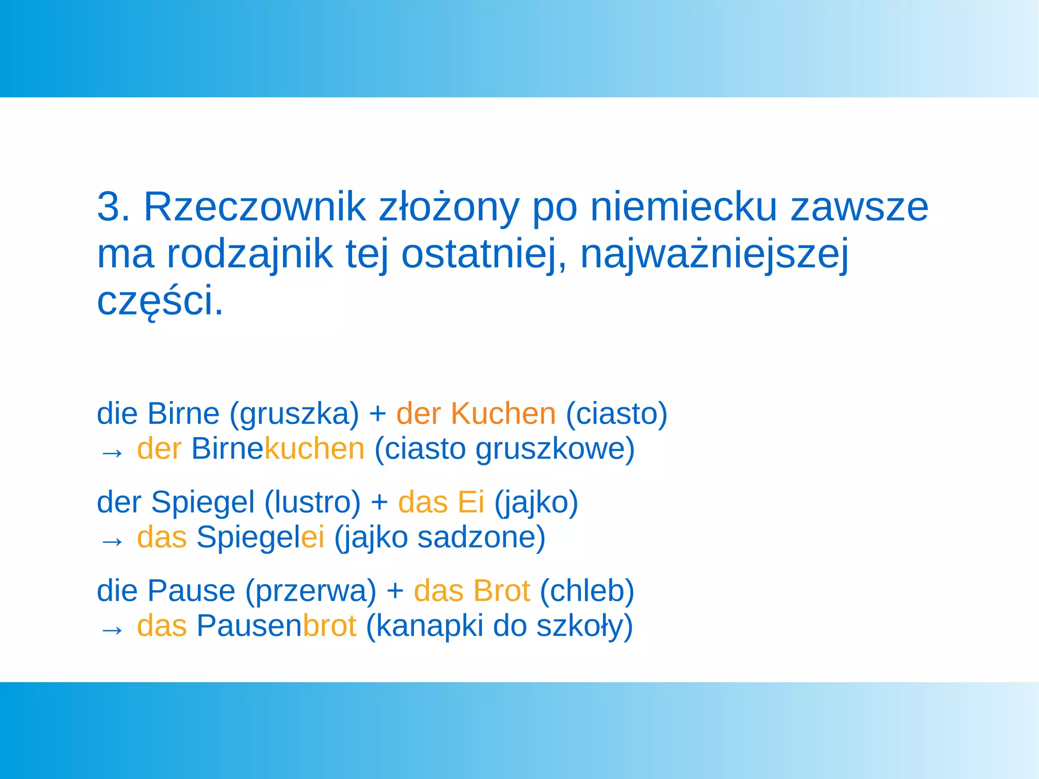 Język niemiecki - rzeczowniki złożone kl. 7 | PDF | Food & Drink