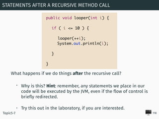 🖥
What happens if we do things after the recursive call?
• Why is this? Hint: remember, any statements we place in our
cod...