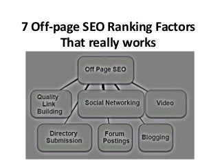 7 Off-page SEO Ranking Factors
That really works
 