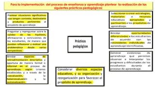 Para la implementación del proceso de enseñanza y aprendizaje plantear la realización de las
siguientes prácticas pedagógicas:
 