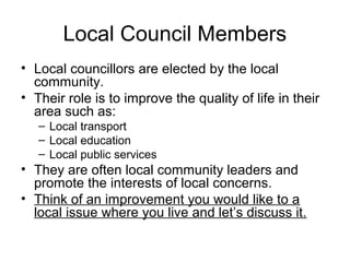 The Main Roles In Government