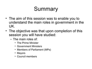 The Main Roles In Government