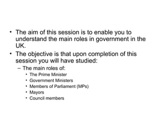 The Main Roles In Government