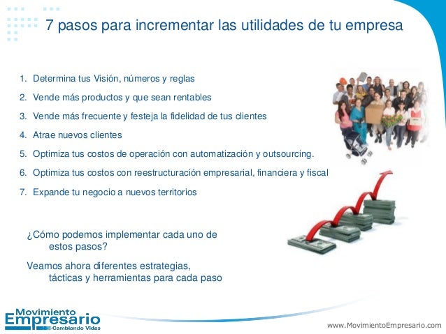7 pasos para incrementar las utilidades de tu empresa