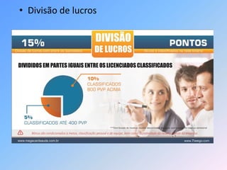 • Divisão de lucros
 
