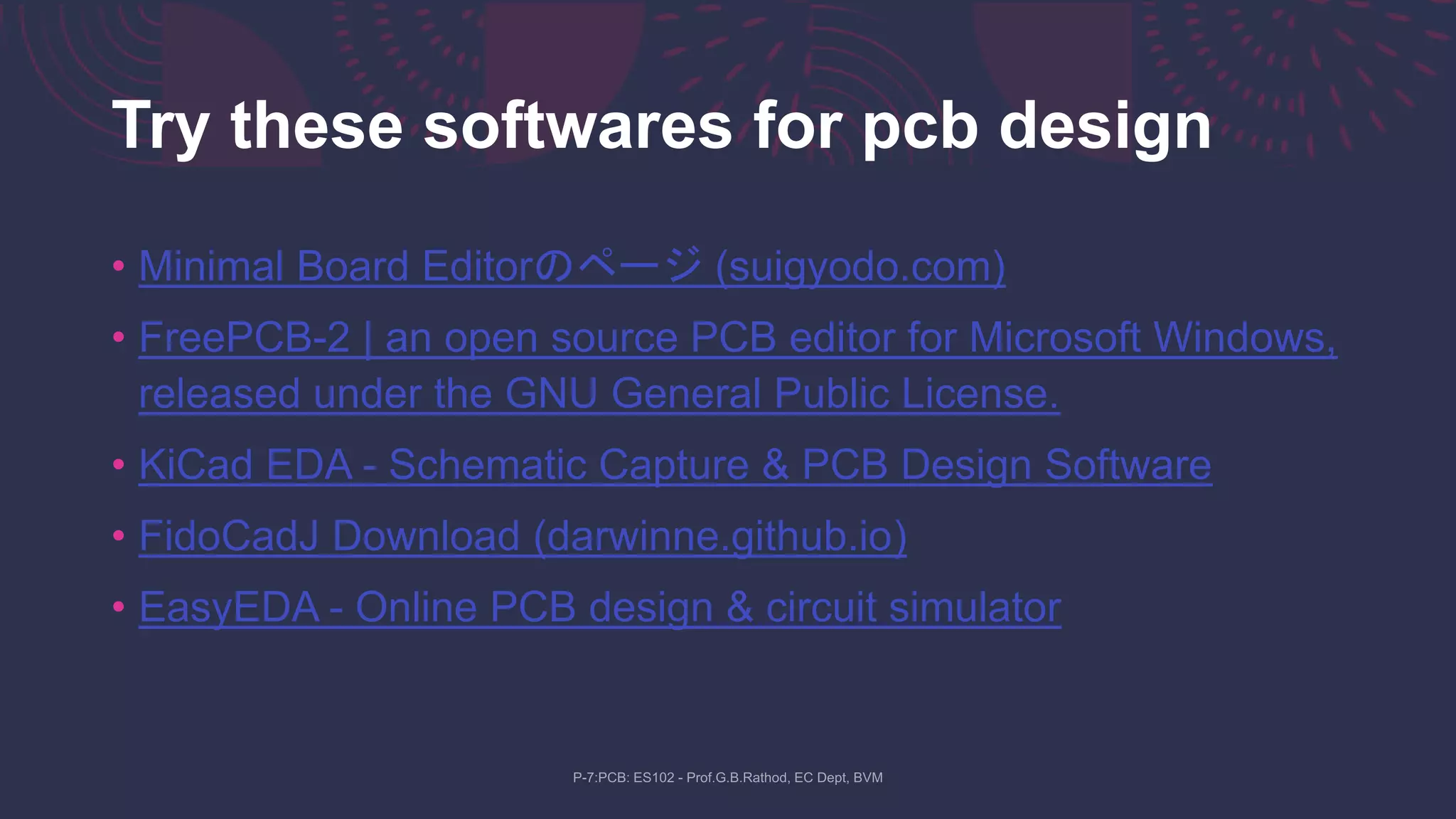 Try these softwares for pcb design
• Minimal Board Editorのページ (suigyodo.com)
• FreePCB-2 | an open source PCB editor for Microsoft Windows,
released under the GNU General Public License.
• KiCad EDA - Schematic Capture & PCB Design Software
• FidoCadJ Download (darwinne.github.io)
• EasyEDA - Online PCB design & circuit simulator
 