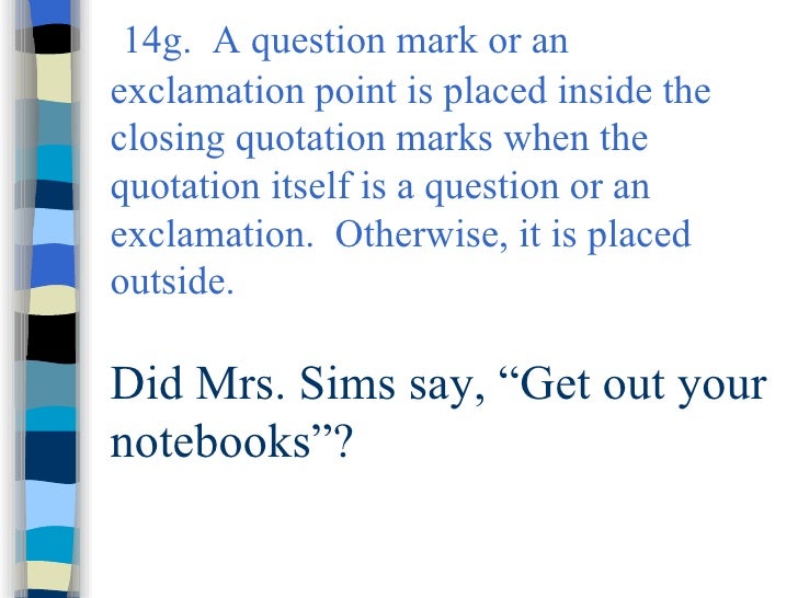 Exclamation Point In Car >> 7P EOL Rules for Quotation Marks Exclamation Point In Car >> 7P EOL Rules for Quotation Marks