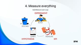 4. Measure everything
Build Measure Learn Loop
 