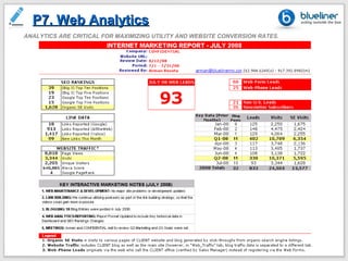 P7. Web Analytics
ANALYTICS ARE CRITICAL FOR MAXIMIZING UTILITY AND WEBSITE CONVERSION RATES.
 