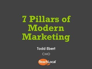 1 Permission statement here
7 Pillars of
Modern
Marketing
Todd Ebert
CMO
 