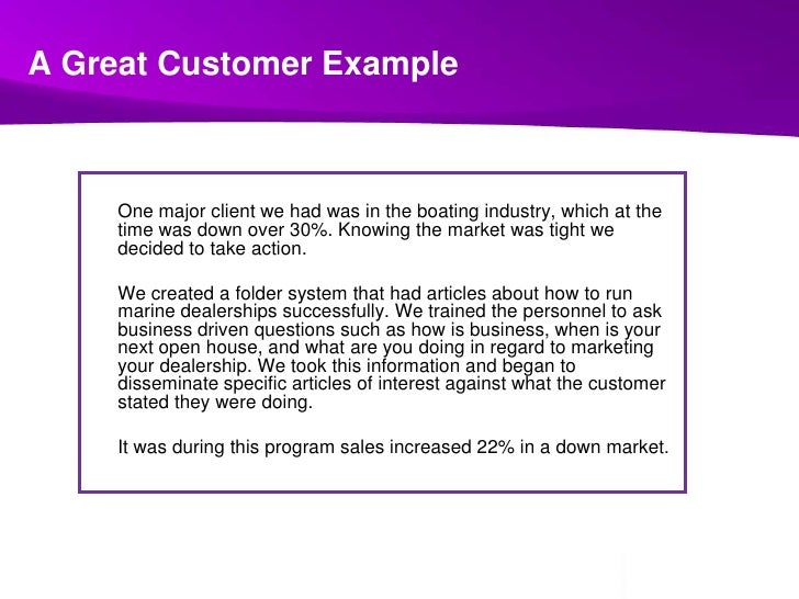 example of your best customer service situation