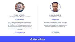 Thue is the Kissmetrics Webinar Wizard and Marketing
Ops Manager. Before joining forces with Kissmetrics, he
was a Lyft dr...