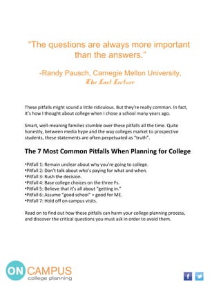 7 pitfalls when planning for college and how to avoid them