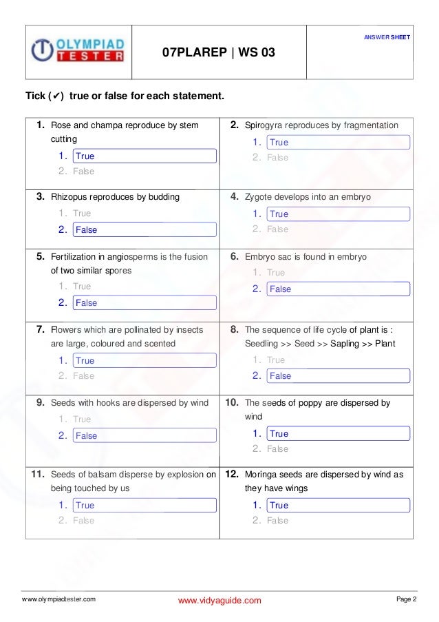 Class 7 Science Olympiad Preparation Sample Paper On Plant Reproduc Class 7 Science Olympiad Preparation Sample Paper On Plant Reproduc