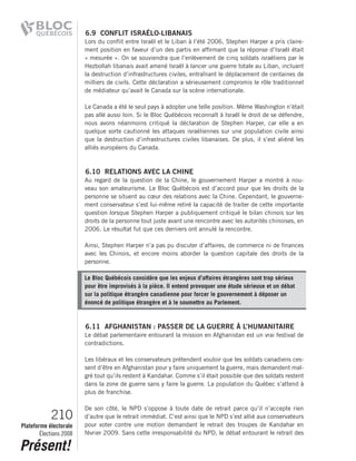 2008 Bloc Quebecois Platform Ch. 6