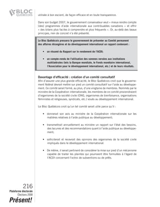 2008 Bloc Quebecois Platform Ch. 6