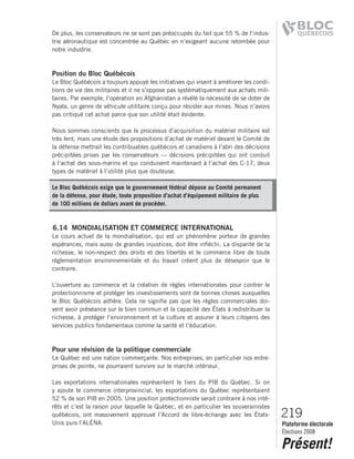 2008 Bloc Quebecois Platform Ch. 6