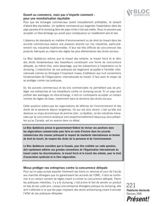 2008 Bloc Quebecois Platform Ch. 6