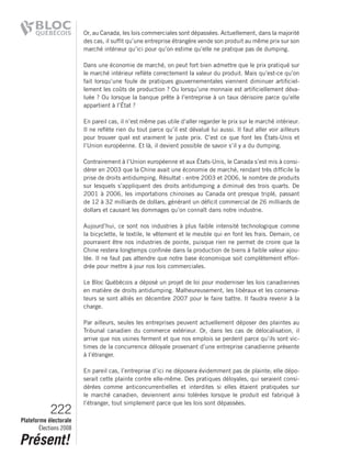 2008 Bloc Quebecois Platform Ch. 6