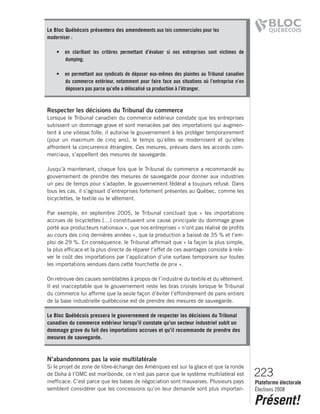 2008 Bloc Quebecois Platform Ch. 6