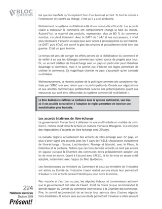 2008 Bloc Quebecois Platform Ch. 6