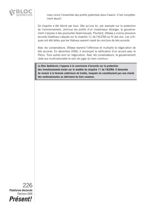 2008 Bloc Quebecois Platform Ch. 6