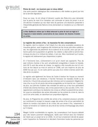 2008 Bloc Quebecois Platform Ch. 6