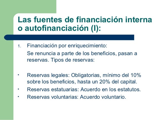 Amortización o autofinanciación por mantenimiento