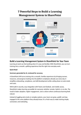 7 Powerful Steps to Build a Learning Management System in SharePoint | PPTX